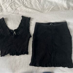 Anthropologie Black Skirt Set